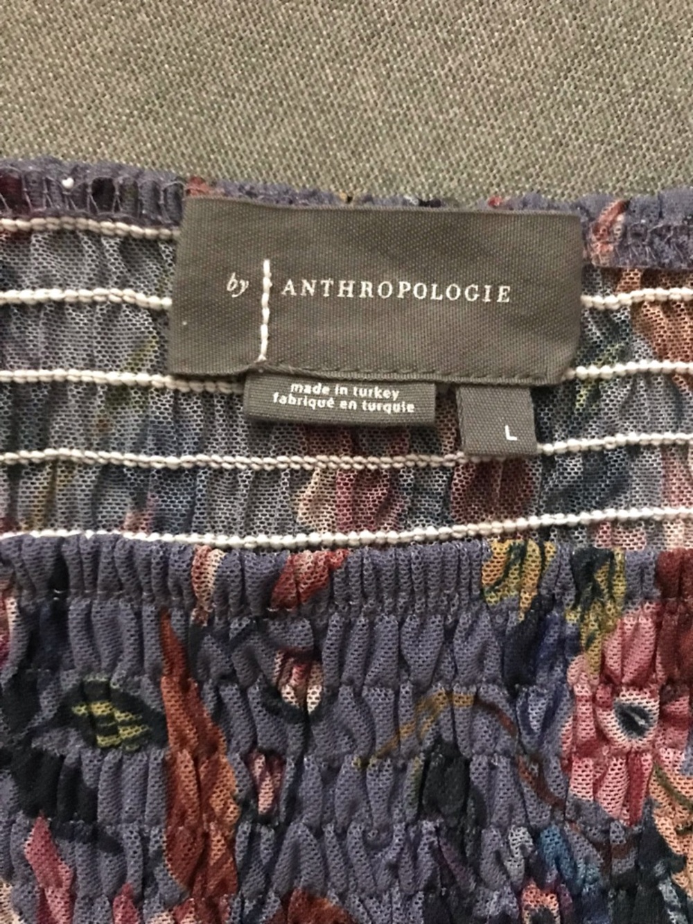 Anthropologie Rouen Lavender Floral Off-Shoulder Smocked Blouse - Picture 8 of 8